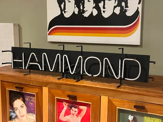 Vintage Neon Hammond Organ Dealer Sign