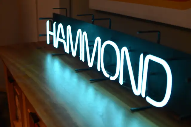 Vintage Neon Hammond Organ Dealer Sign - Photo 10