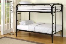 TWIN OVER TWIN BUNK BED ON SALE ! FREE DELIVERY (BLACK)