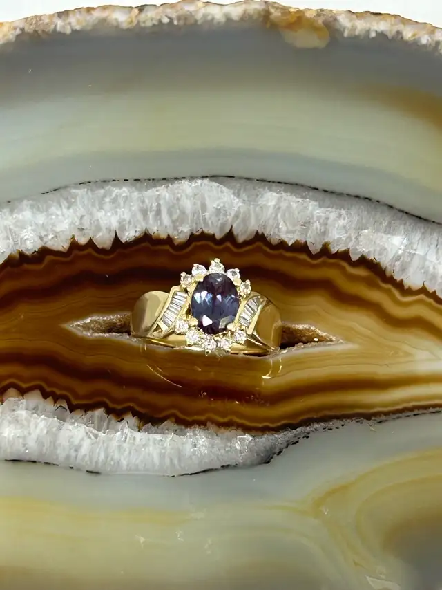 14K synthetic Alexandrite with  Diamond Ring - Photo 9