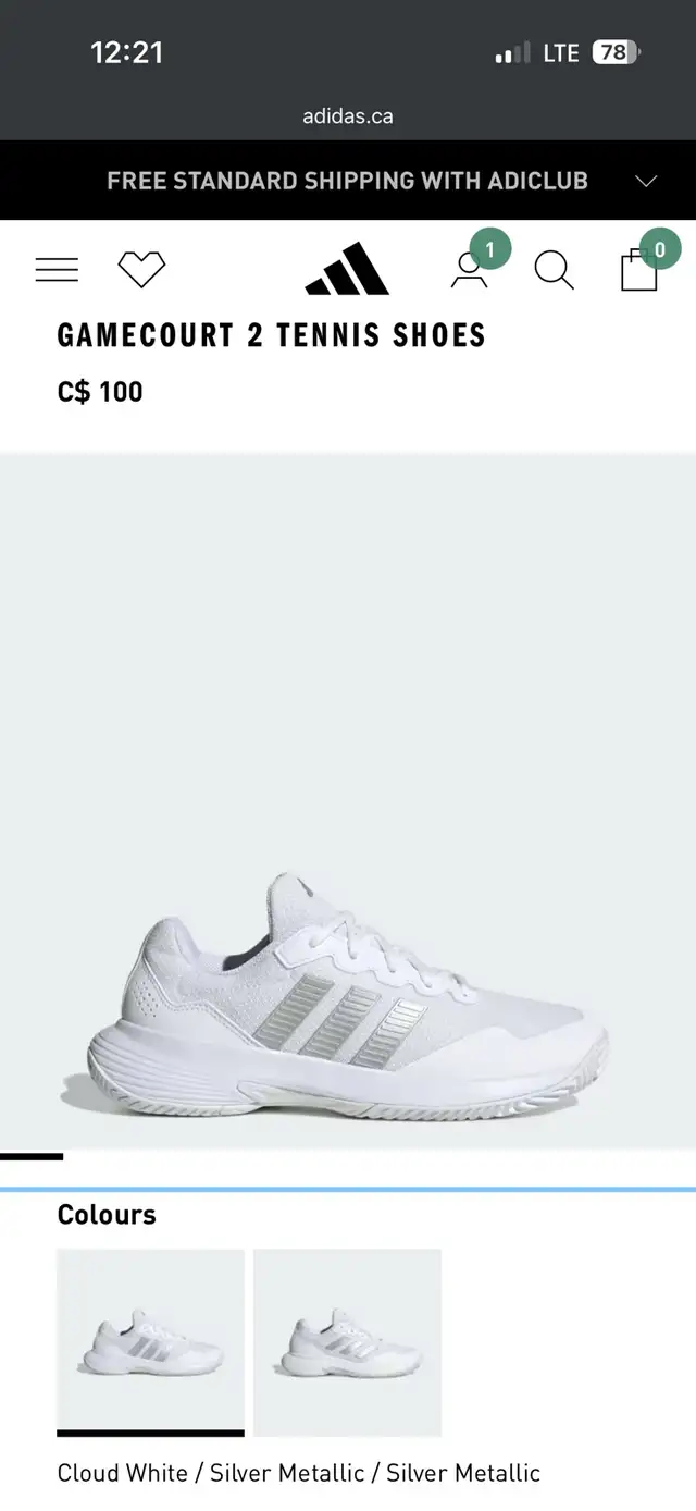 Men’s Adidas Gamecourt 2 Tennis Shoes NEW - Photo 5