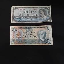 1954 and 1979 collectible Canadian $5 bills