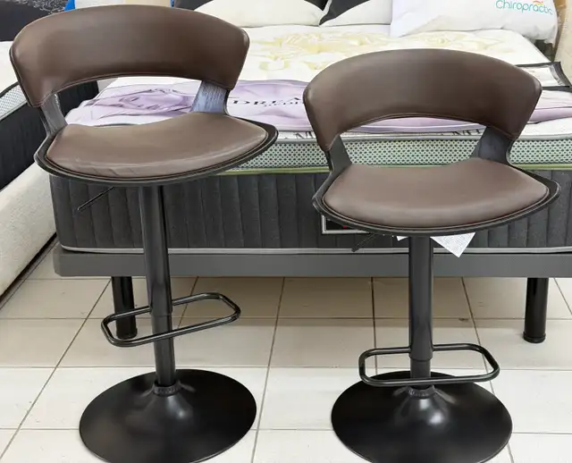 Rover Adjustable Air Lift Stool in Brown and Black..
