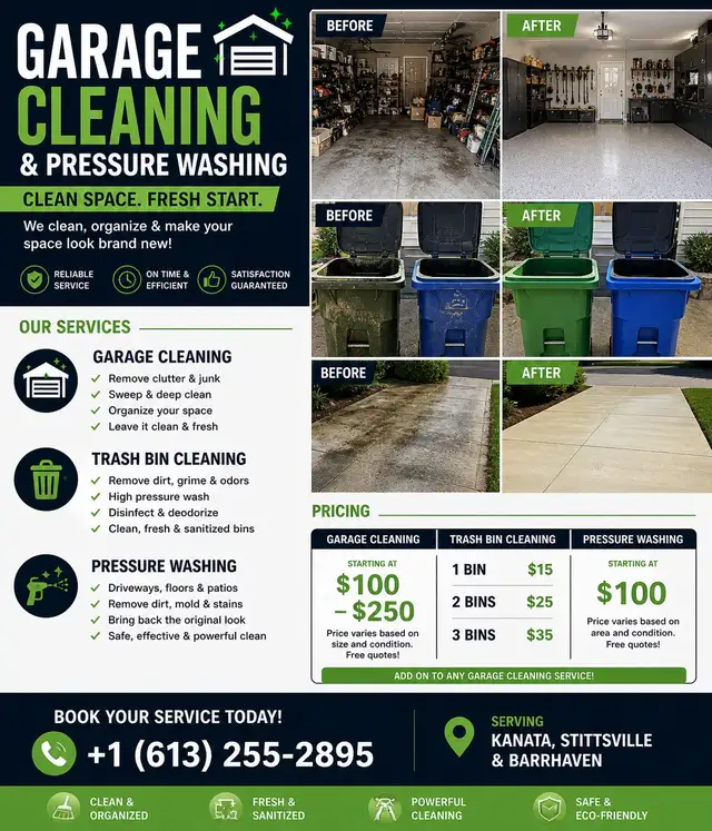 Garage Cleaning   Pressure Washing (Kanata)