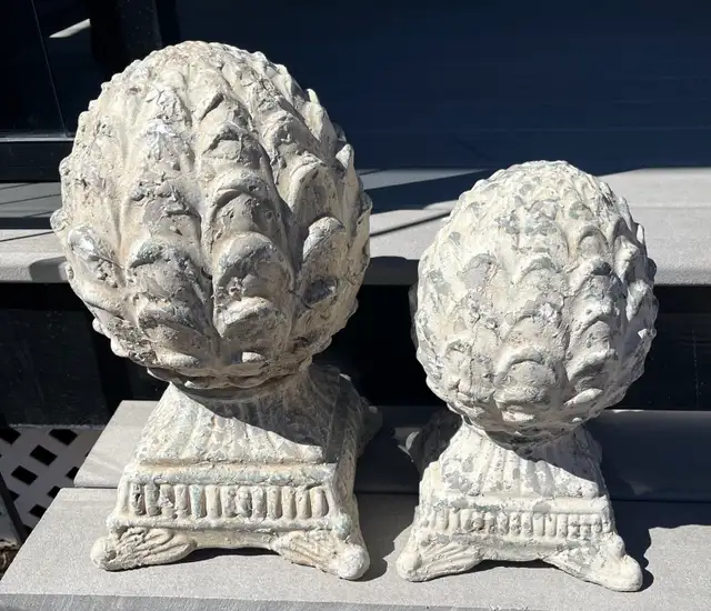 2 Ceramic Acorn Ornaments for Outdoor