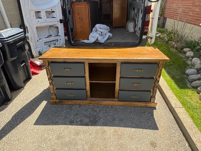 Free delivery Wooden dresser Solid Oak with 6 drawers - Photo 5