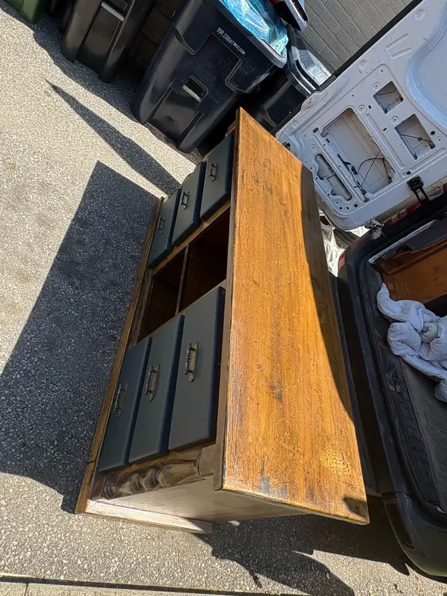 Free delivery Wooden dresser Solid Oak with 6 drawers - Photo 7