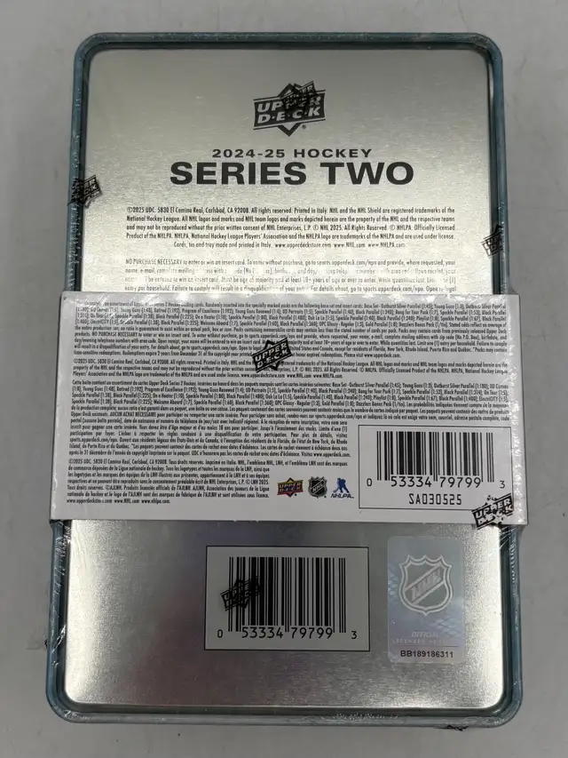 Upper Deck 24-25 Series 2 Unopened Collectable Hockey Card Tin - Photo 2
