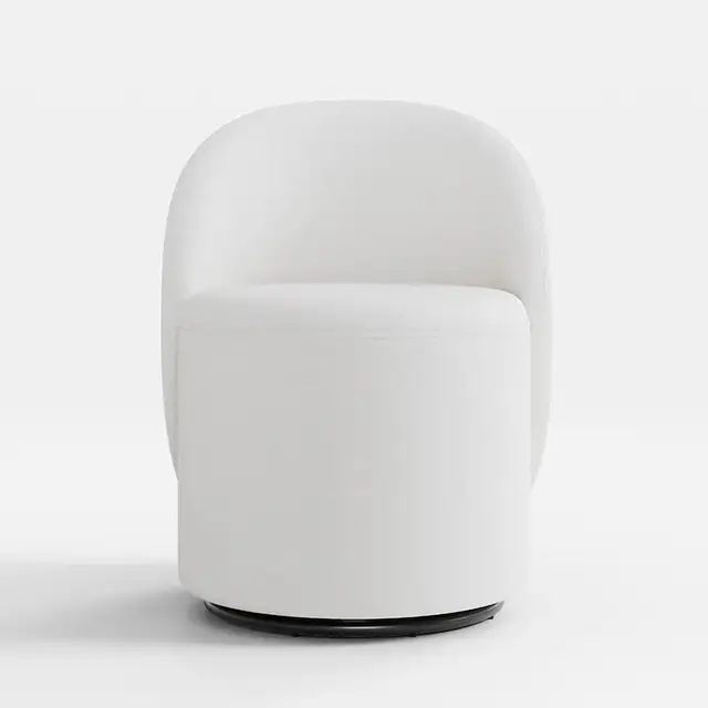 Brand New Modern Round Back Swivel Boucle Vanity Chair $129 - Photo 2