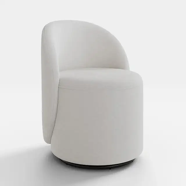 Brand New Modern Round Back Swivel Boucle Vanity Chair $129 - Photo 6