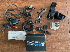 Go Pro Hero with helmet, handlebar, and head strap , underwater