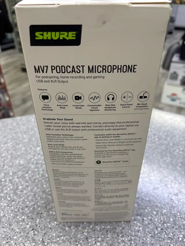 Shure MV7-K Podcast Microphone New - Photo 2
