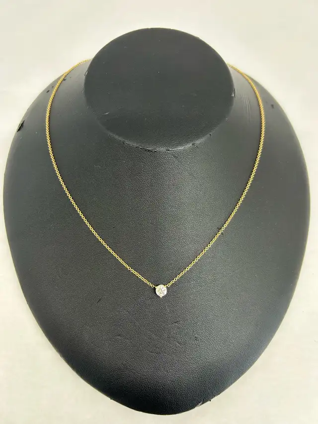 .50 CT Solitaire pendant 18k chain