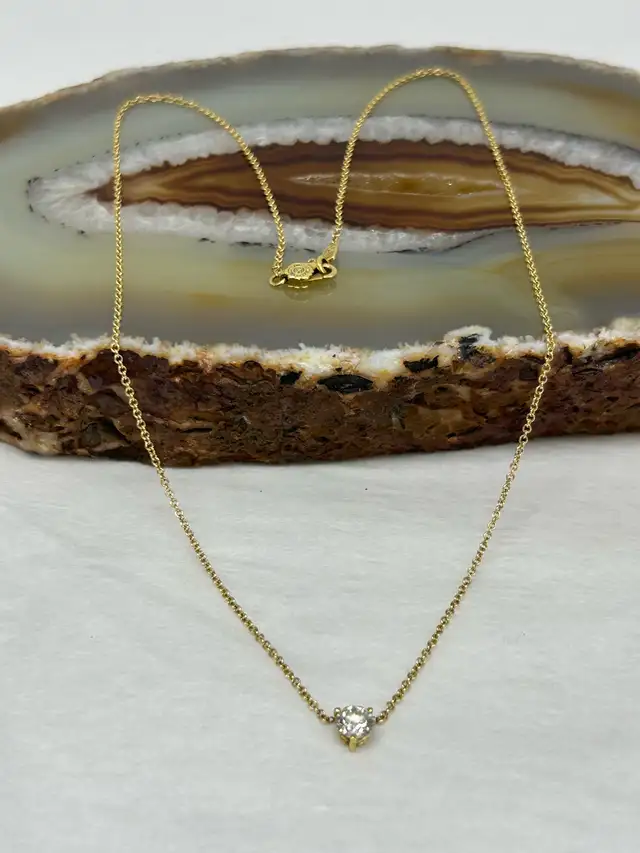 .50 CT Solitaire pendant 18k chain - Photo 4