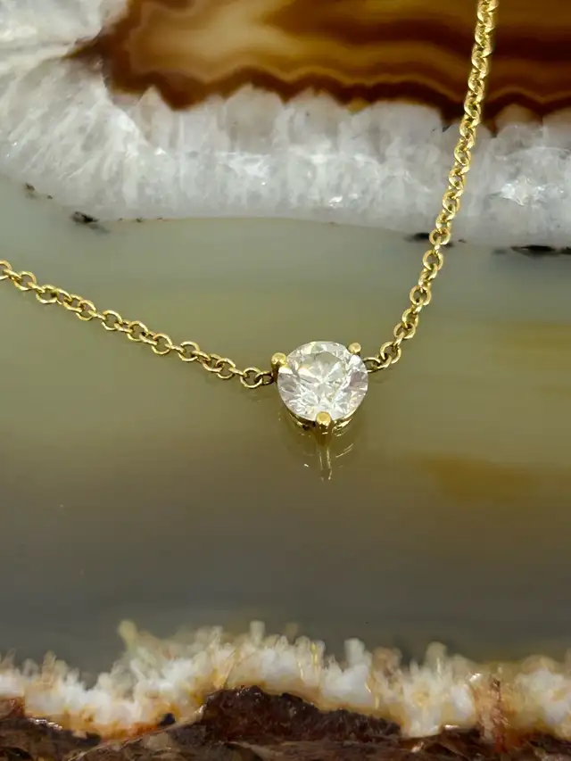 .50 CT Solitaire pendant 18k chain - Photo 7