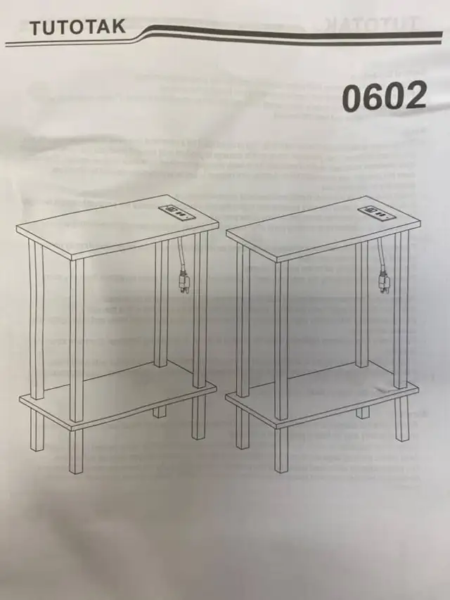 ️ TUTOTAK 2-Piece End Table Set with Charging Station - Photo 2