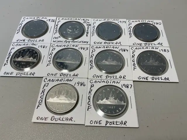 Canadian PROOF One dollar coins for sale