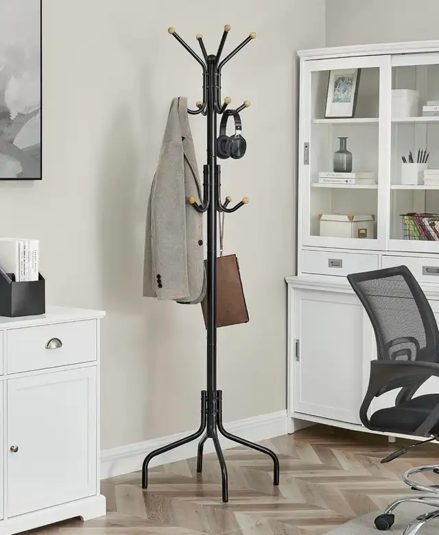 SONGMICS Freestanding Coat Rack – 12 Hook Metal Coat Tree - Photo 4