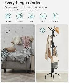 SONGMICS Freestanding Coat Rack – 12 Hook Metal Coat Tree - Photo 5