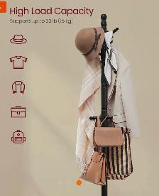 Solid Wood Coat Rack Stand – 10 Hook Freestanding Coat Tree - Photo 3
