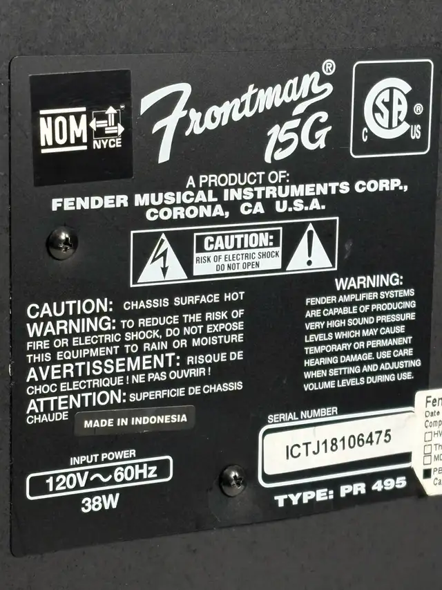 Fender Frontman 15G Guitar Amp – Tested Working - Photo 4