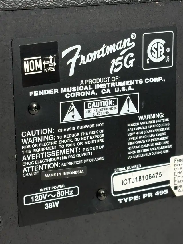 Fender Frontman 15G Guitar Amp – Tested Working - Photo 10