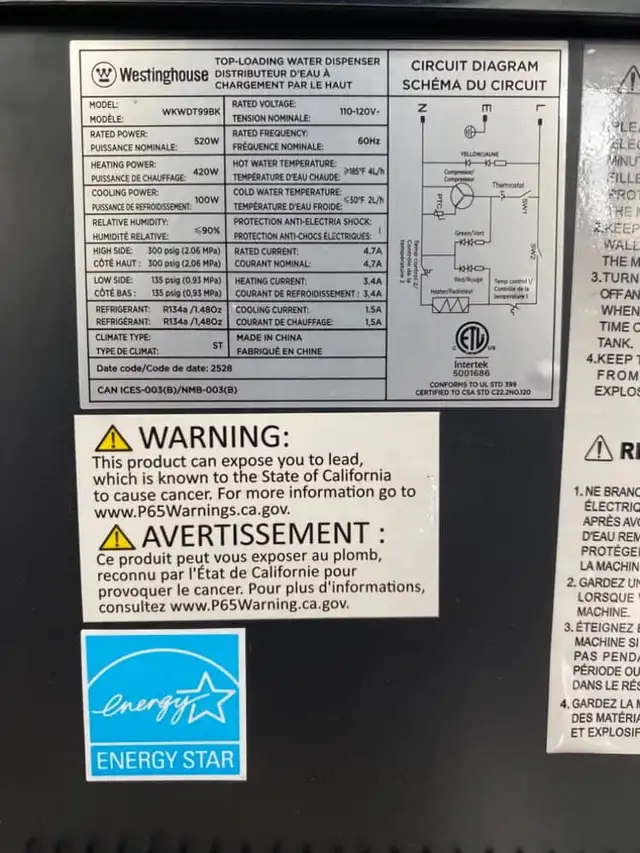 Westinghouse Top-Loading Water Dispenser - Photo 2