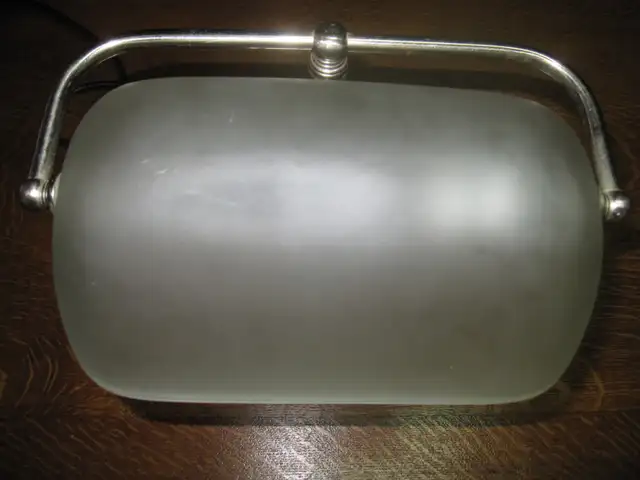 BANKER LAMP LAWYER LAMP FROSTED ADJUSTABLE CLEAR SHADE W/2 PLUGS - Photo 2