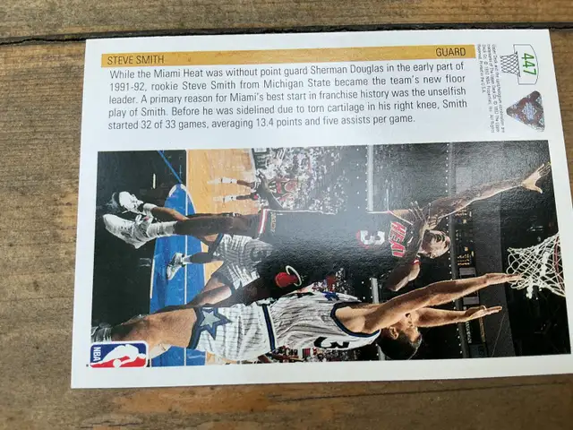 1991-92 UPPER DECK BASKETBALL STEVE SMITH Rookie Card # 447 ! - Photo 3