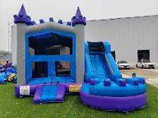 Purple Star Bouncy Castle with Water Slide Rental