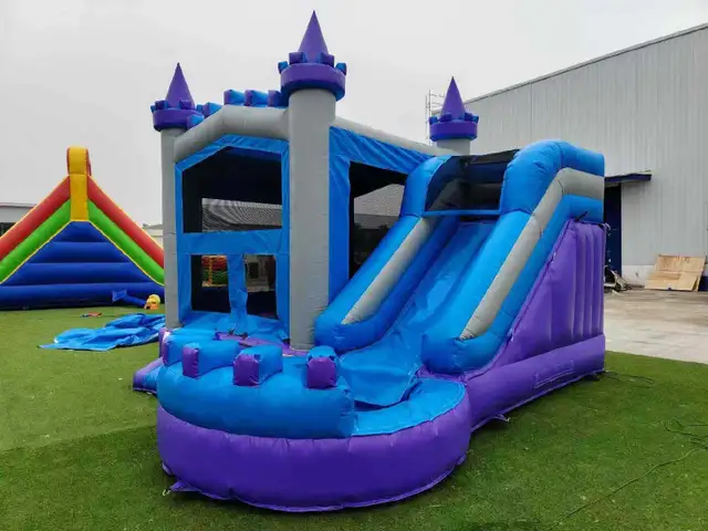 Purple Star Bouncy Castle with Water Slide Rental - Photo 2