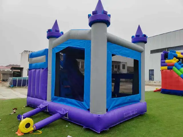 Purple Star Bouncy Castle with Water Slide Rental - Photo 3