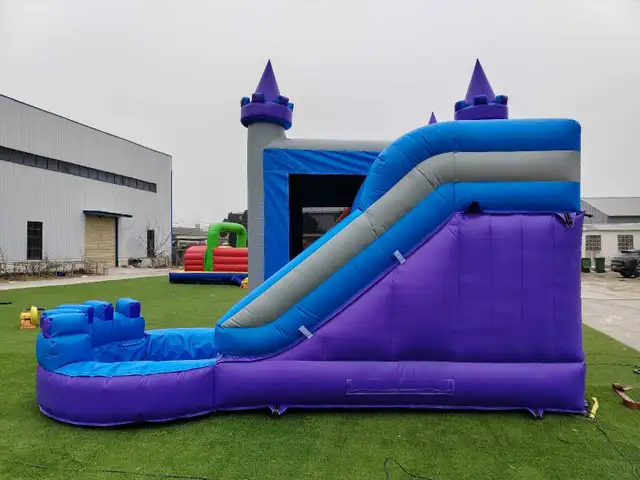 Purple Star Bouncy Castle with Water Slide Rental - Photo 4