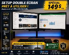️ Setup Double Écran Dell P2212Hb 22'   Support Double – Prêt