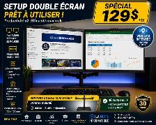 ️ Setup Double Écran Lenovo 22'   Support Double – Prêt à Util