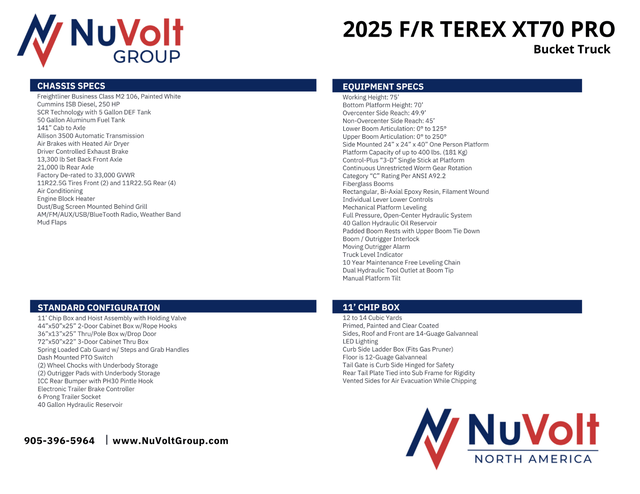 2025 Freightliner M2-106 Terex XT70 PRO Bucket Truk