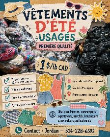 Vetements ete 1$/lb — Livraison Montreal disponible