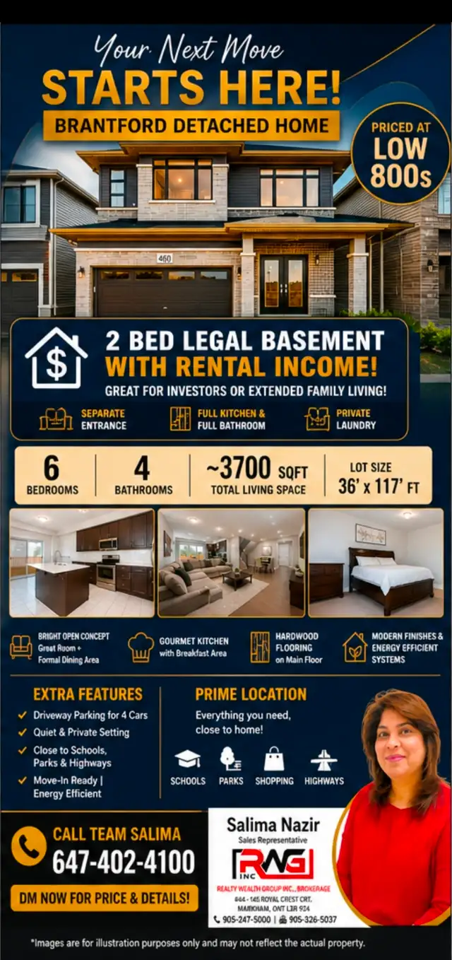 Detached in Brantford with legal bsmt 799k - Photo 2