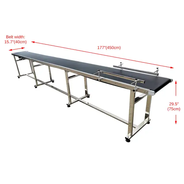 17715.7inch PVC Belt Conveyor with Double Guardrail 230578 - Photo 9