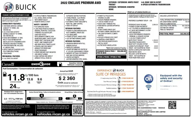 2022 Buick Enclave Premium-Massage Cooled Leather-Pano Roof-360 - Photo 4