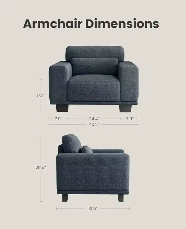 Brand New 40' Oversized Accent Chair/ Single Sofa $99 - Photo 6