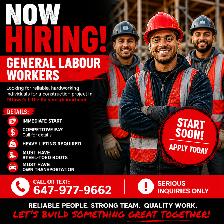 General Labour, Ottawa, hiring now!