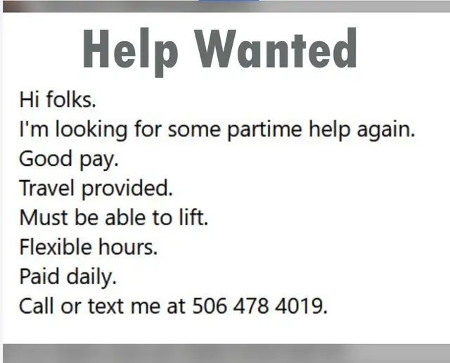 Help Wanted for Moving and Deliveries Business