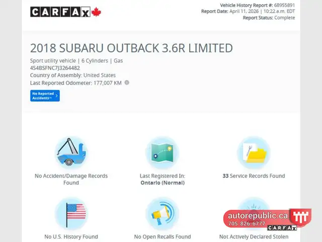 2018 Subaru Outback Limited 3.6L V6 Certified Loaded No Accident - Photo 5