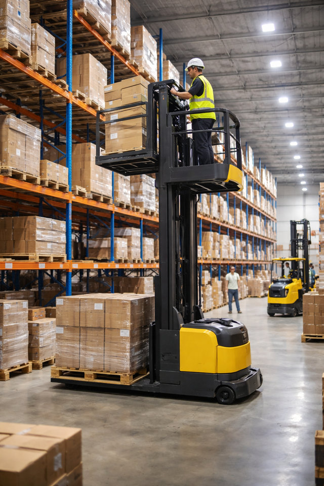 Orderpicker forklift operator