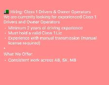 Class 1 Driver