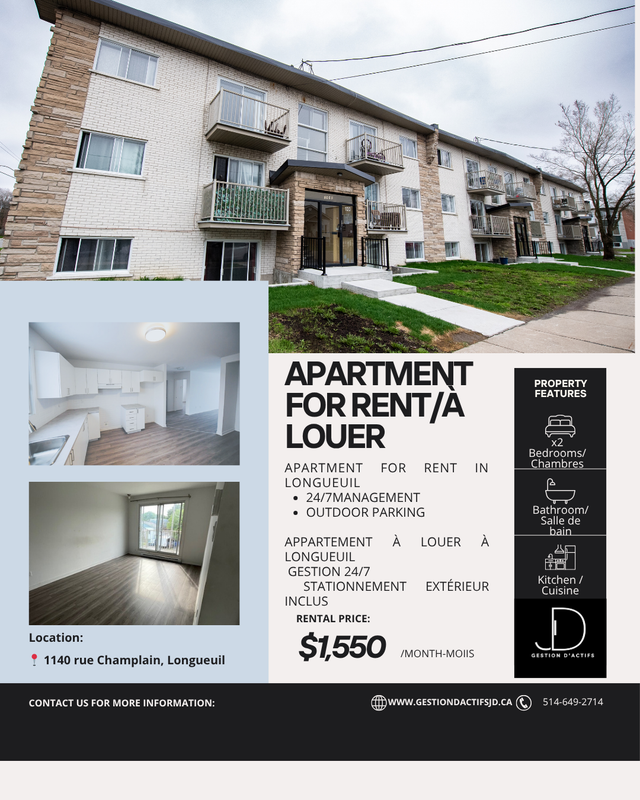 À LOUER – 4½ à Longueuil