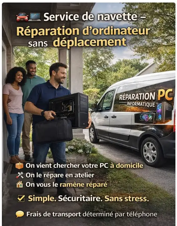 Service de navette – Réparation de PC -  sans déplacement