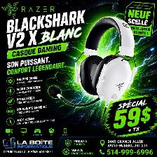 Casque Gaming Razer BlackShark V2 X Blanc – Micro Clair – Léger