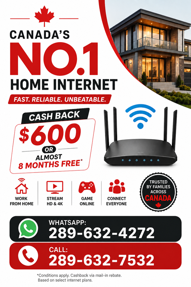 Best Home Internet offer in canada $48/mon